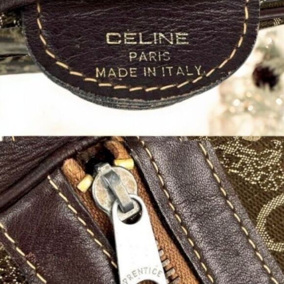 Celine Vintage Brown Monogram Boston Bag with COA in EUC - Picture 4 of 12